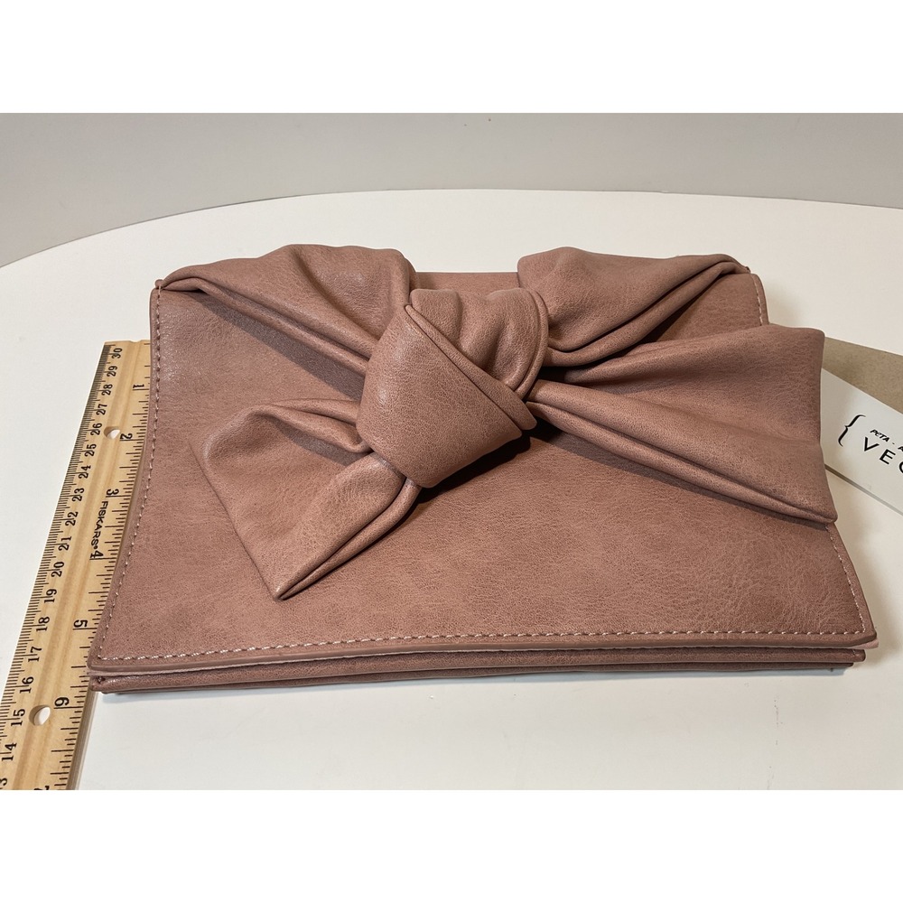 New Cálin Collection Vegan‎ Bow Clutch Rose Pink Evening Bag - Picture 5 of 6